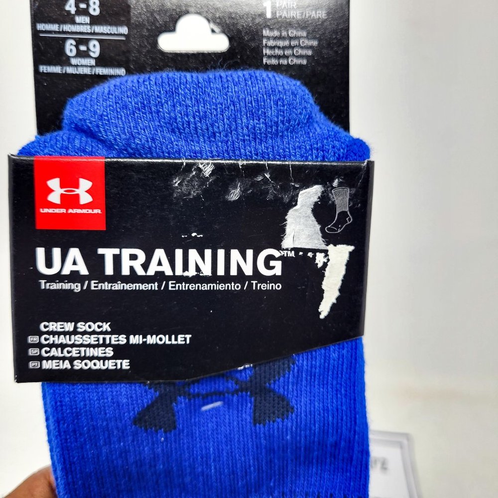 Under Armour Training Socks Blue Athletic Football 1329331-400 Soccer Futbol S - Picture 4 of 11
